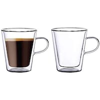 Picture of Blackstone Double Wall Glass Tumbler Cups, DH607, 250ml, Set Of 2 Pcs