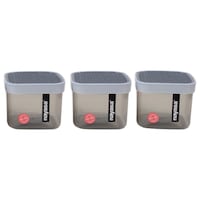 Picture of Nayasa Superplast Fusion Plastic Container Set, Grey, 750ml, Set Of 3 Pcs