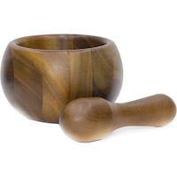 Picture of Blackstone Wooden Mortar and Pestle Grinder, AC1409