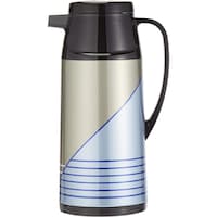 Picture of Peacock Vacuum Flask With Push Button Cap, 1.6 Liter, Silver & Black