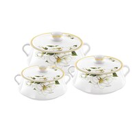 Picture of Nayasa Lorenzo Food Container Casserole, White, Set of 3 Pcs