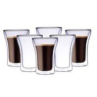 Picture of Blackstone Double Wall Glass Tumbler Cups, DG358, 250ml, Set Of 6 Pcs