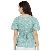 Ezis Fashion Women's Floral Printed Top, BSH0945275, Green
