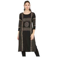 Picture of Ezis Fashion Women's Printed Kurti, BSH0945269, Black