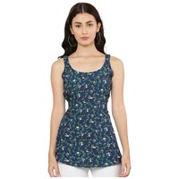 Picture of Ezis Fashion Women's Floral Printed A-Line Top, BSH0945258, Blue