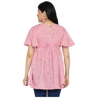 Ezis Fashion Women's Floral Printed Tunic, BSH0945276, Pink