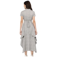 Ezis Fashion Women's Floral Printed Maxi Dress, BSH0945284, Grey