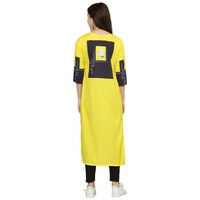 Picture of Ezis Fashion Women's Printed Kurti, BSH0945311, Black & Yellow