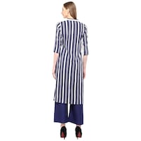 Picture of Ezis Fashion Women's Striped Kurti, BSH0945367, Navy Blue & White