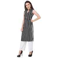 Picture of Ezis Fashion Women's Striped Kurti, BSH0945368, Black