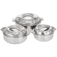Supermax Stainless Steel Hot Pot, Set Of 3 Pcs