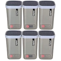 Picture of Nayasa Plastic Food Storage Containers for Kitchen, 1500ml, Grey - Set Of 6 Pcs