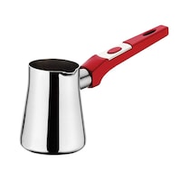 Picture of Hascevher Yaprak Coffee Pot with Venus Bakalite Handle, Silver/Red, 330 ml