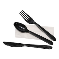 k concept Cutlery Set, Black - Carton of 500