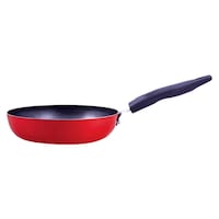 Nirlon Non Stick Tadka Pan, 13 cm, Black & Red