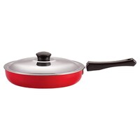 Nirlon Non Stick Fry Pan with Lid and Handle, Multicolour