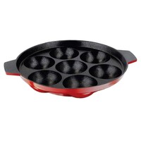 Picture of Nirlon Non Stick Pancake Tawa, 7 Cavity, 17 cm, Black & Red