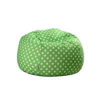 Ariika Polka Dot Pattern Kids Bean Bag, Green