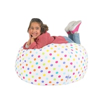 Picture of Ariika Polka Dot Pattern Kids Bean Bag, White