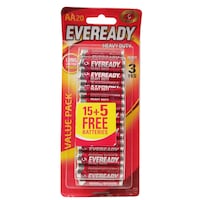 Eveready Zinc Battery, AA, 20 Pcs