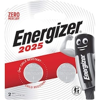 Energizer Lithium Coin Battery, 3V, 2 Pcs, ECR2025BP2