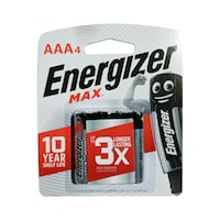 Picture of Energizer Max Alkaline Battery, 1.5V, AAA, 4 Pcs, E92BP4