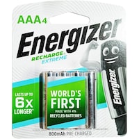 Energizer Rechargeable Battery, AAA, 4Pcs