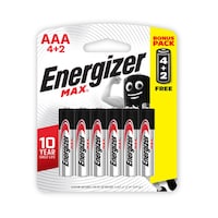 Picture of Energize Max Battery, AAA, Silver & Black - Promo Pack of 6 Pcs