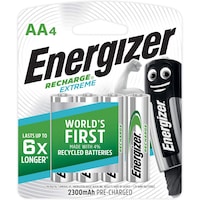 Energizer Rechargeable Battery, AA, 4 Pcs