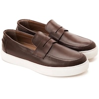 Ora Penny Loafer in Leather for Men, Brown