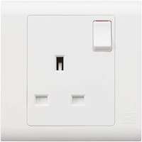 Picture of MK Electric Essentials 13A 1 Gang Single Pole with Dual Earth Terminals Switched Socket, White