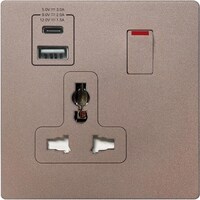 Picture of MK Electric Frameless Aria 13A 1 Gang Double Pole International Socket with Integral USB, Rose Gold