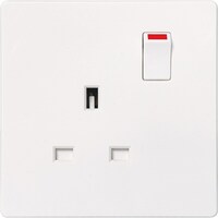 Picture of MK Electric Frameless Aria 13A 1 Gang Single Pole Switched Socket, White