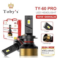 Picture of Tobys TY60 Pro H1 Xtreme BrightLED Headlight Bulb Assembly, 60W - Pack of 2