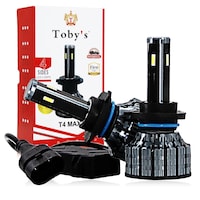 Picture of Tobys T4 MAX 9005 Car LED Headlight Bulbs, 60W - Pack of 2