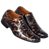Picture of Woyak Men's Glossy Finish Formal Shoes, KE0945416, Gold & Black