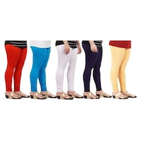 Picture of Yezi Women's Solid Leggings, KE0945219, Multicolour, Pack of 5