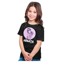 Airdrop Kids Unisex Hinata Printed T-shirt, KE0945398, Black