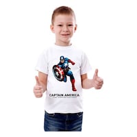 Boy's Captain America The Winter Soldier Printed T-shirt, JZ0945855, White