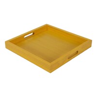 Vague Wooden Serving Tray, 42x42x6cm, Yellow