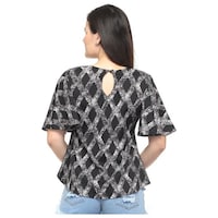 DEGE Women's Printed Top, 17668386, Black