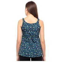 DEGE Women's Floral Printed Tank Top, 17668394, Navy Blue