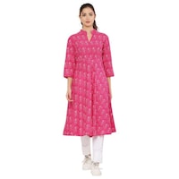 Picture of DEGE Women's Paisley Printed Kurti, 19586544, Pink
