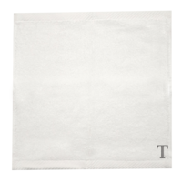Picture of BYFT "T" Embroidered Cotton Monogrammed Face Towel, 600 GSM, 33x33cm - Set of 6
