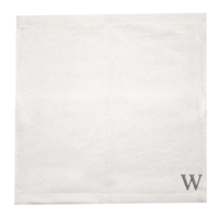 Picture of BYFT "W" Embroidered Cotton Monogrammed Face Towel, 600 GSM, 33x33cm - Set of 6