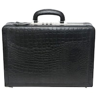 C Comfort Men's Crocodile Skin Patterned Briefcase with Laptop Compartment, EL451, 43x7x33 cm, Black