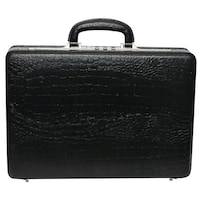 C Comfort Men's Crocodile Skin Patterned Briefcase with Laptop Compartment, EL452, 43x7x33 cm, Black