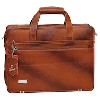 C Comfort Men's Solid Messenger Laptop Bag, EL435, 15 inch, Brown