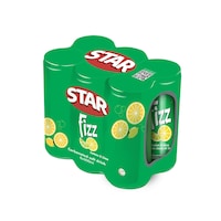 Picture of Star Fizz Lemon and Lime Flavoured Soft Drink Can, 300ml - Pack of 6