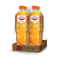 Star Orange Refreshing Drink, 1.5L - Pack of 4